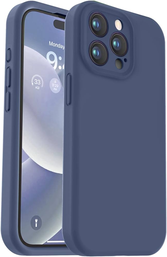 IPhone 15pro silicone case azul marino